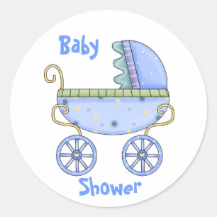 Sello para sobres de ducha de niño bebé con carro 