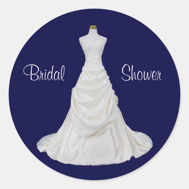 Sello para sobres de ducha de novia azul y blanca (Anverso)