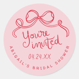 Sello para sobres de ducha de novias de color rojo