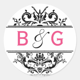 Sello para sobres de Escudo negro y rosado calient