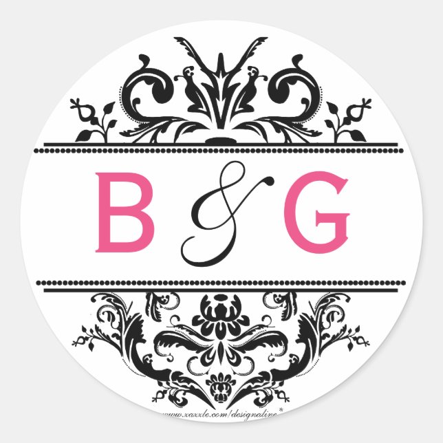 Sello para sobres de Escudo negro y rosado calient (Anverso)