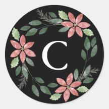 Sello para sobres de feriado floral