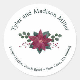 Sello para sobres de feriado ruso de poinsettia ro