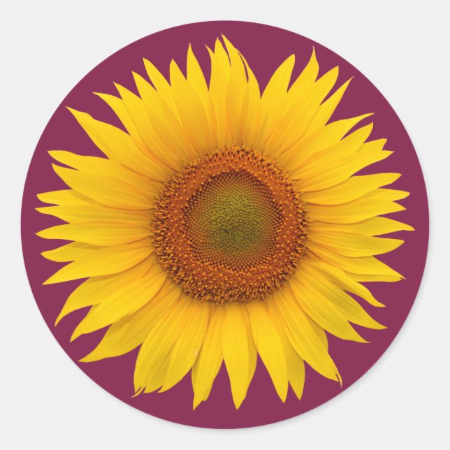 Sello para sobres de flor de girasol amarillo de B (Anverso)