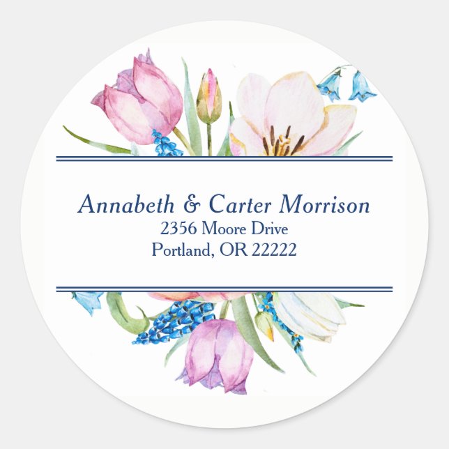 Sello para sobres de flores botánicas (Anverso)