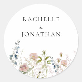 Sello para sobres de flores silvestres de novia y 