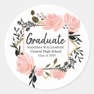 Sello para sobres de graduación de oro rosado y ne