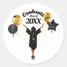 Sello para sobres de graduación mujer africana his