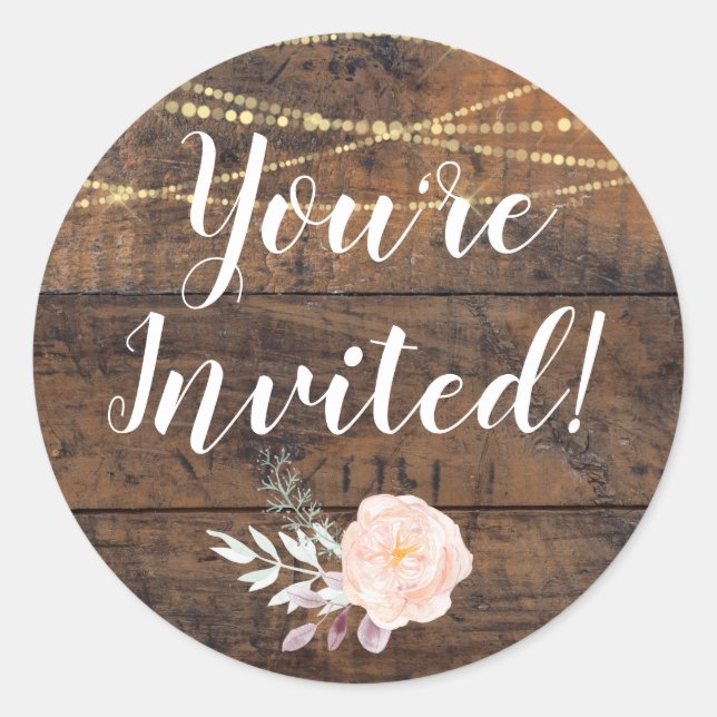 Sello para sobres de invitación a la madera de gra (Anverso)