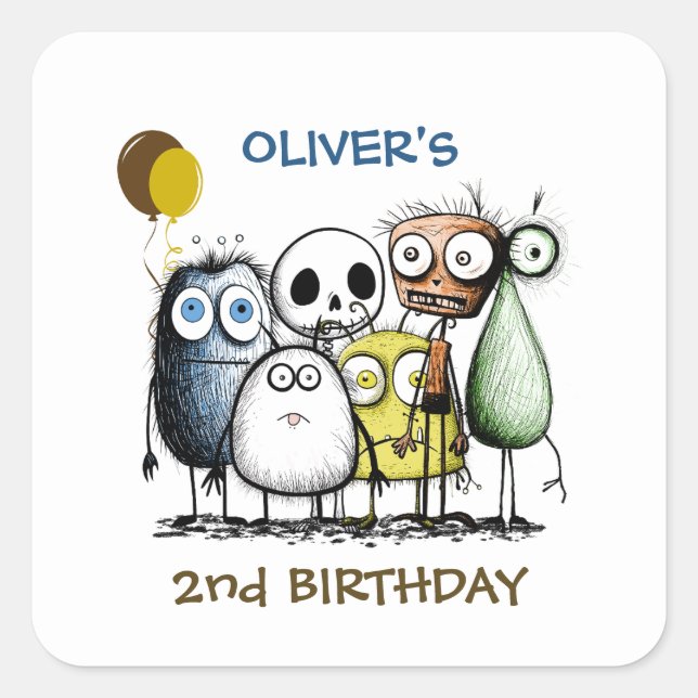 Sello para sobres de Invitación a Niños Fiestas Mo (Anverso)