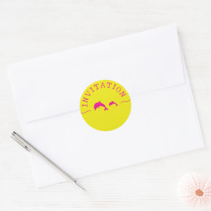 Sello para sobres de invitación amarillo y rosa pa