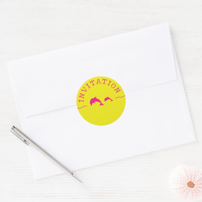 Sello para sobres de invitación amarillo y rosa pa (Sobre)