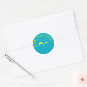 Sello para sobres de invitación Verde azulada y am