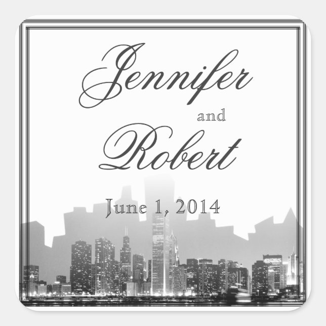 Sello para sobres de la boda del destino de (Anverso)