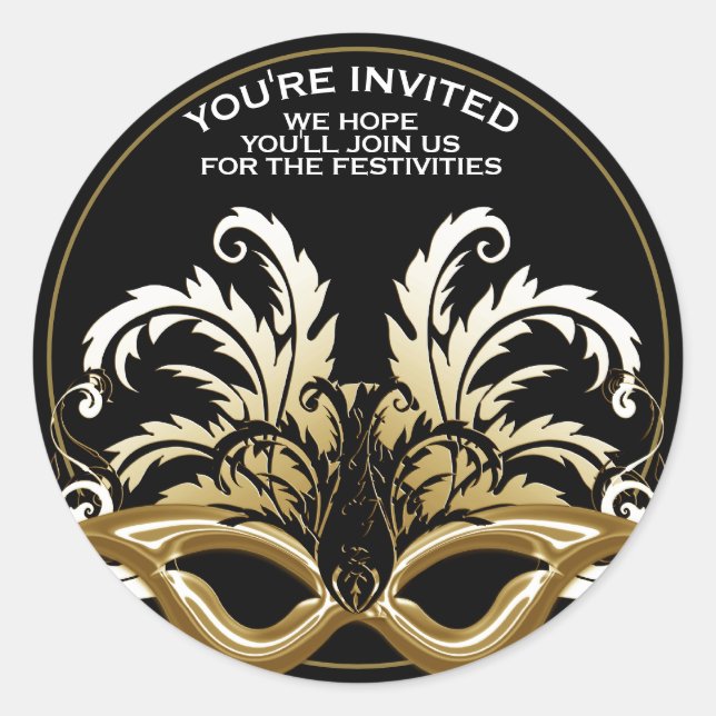 Sello para sobres de la mascarada de Año Nuevo Neg (Anverso)