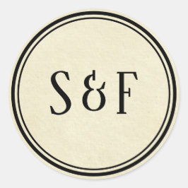 Sello para sobres de monograma de cosecha de vinta