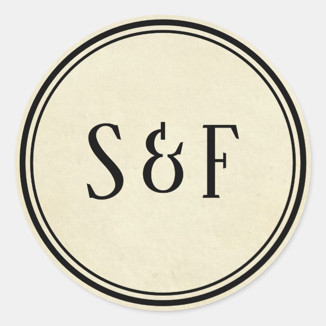 Sello para sobres de monograma de cosecha de vinta (Anverso)