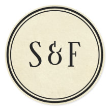 Sello para sobres de monograma de cosecha de vinta