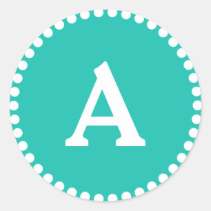 Sello para sobres de monograma personalizado verde