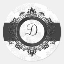 sello para sobres de monograma plateado