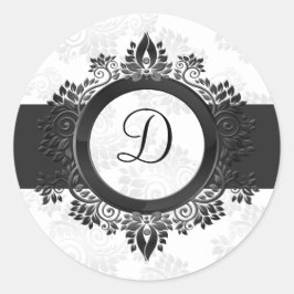 sello para sobres de monograma plateado