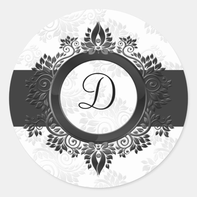 sello para sobres de monograma plateado (Anverso)