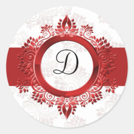 sello para sobres de monograma rojo