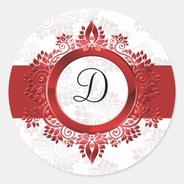 sello para sobres de monograma rojo (Anverso)