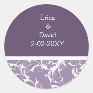 sello para sobres de monograma violeta