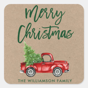 Sello para sobres de Navidades de Camión de Cepill