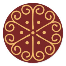 Sello para sobres de Navidades rojos oscuros con c