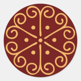 Sello para sobres de Navidades rojos oscuros con c