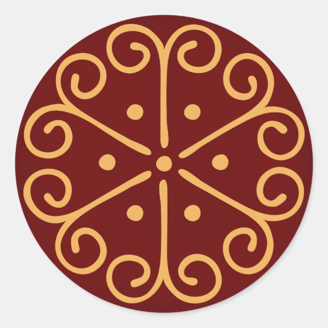 Sello para sobres de Navidades rojos oscuros con c (Anverso)