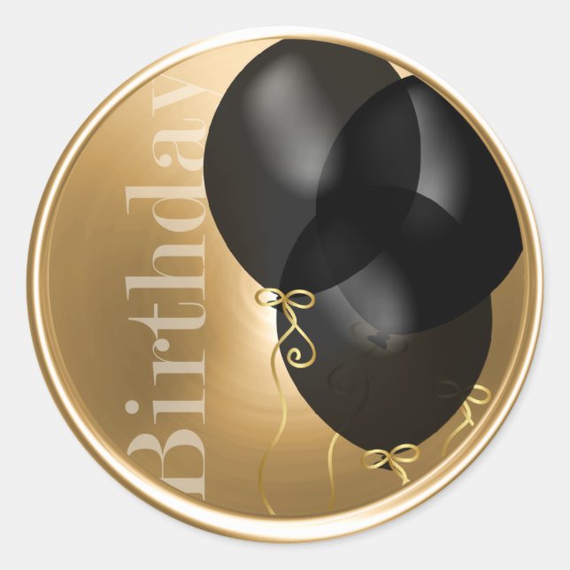 Sello para sobres de oro de los globos negros de c (Anverso)
