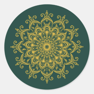 Sello para sobres de oro y esmeralda Mehendi Henna