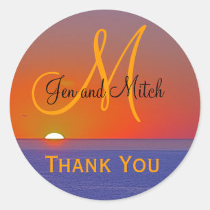 Sello para sobres de Paraíso Tropical Monograma Bo