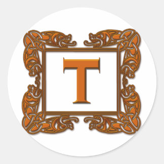 Sello para sobres de Pegatina de monograma celta d