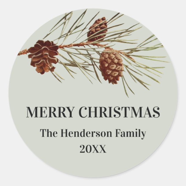 Sello para sobres de pinecona de vacaciones rusas (Anverso)