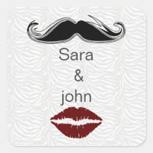 sello para sobres de rayas de cebra de beso y bigo