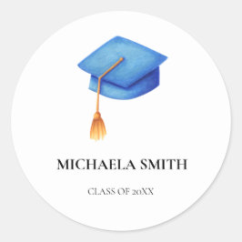 Sello para sobres de tapón de graduación azul clar