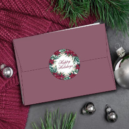 Sello para sobres de vacaciones de Poinsettia Wrea