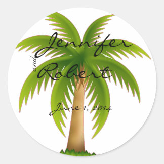 Sello para sobres del árbol de palmas tropical