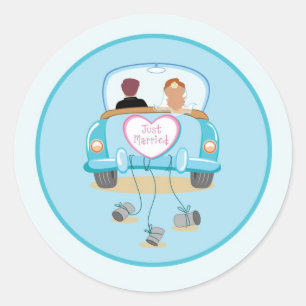 Sello para sobres del Boda clásico de coches recié
