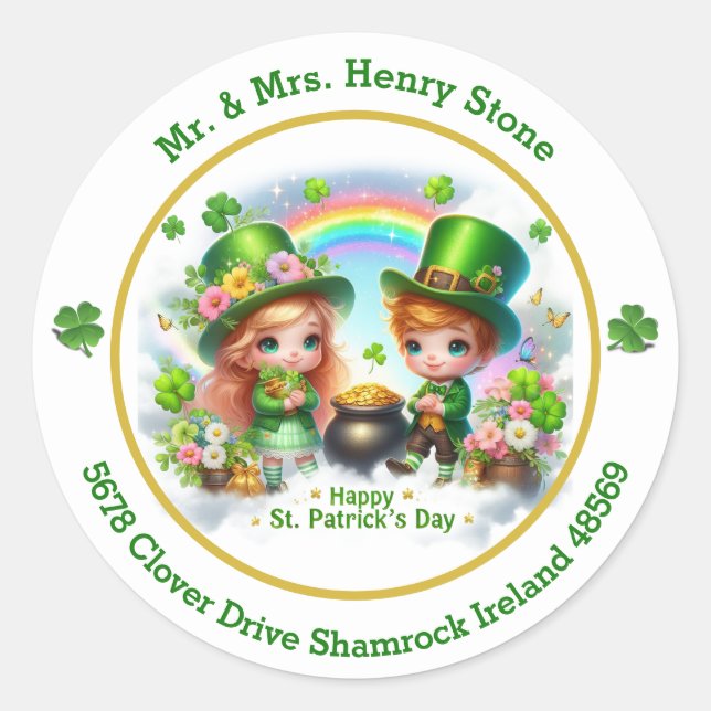 Sello para sobres del Día de San Patricio (Anverso)