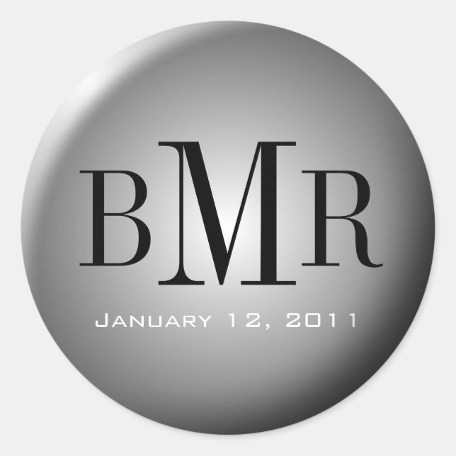 Sello para sobres del monograma:: Plata (Anverso)