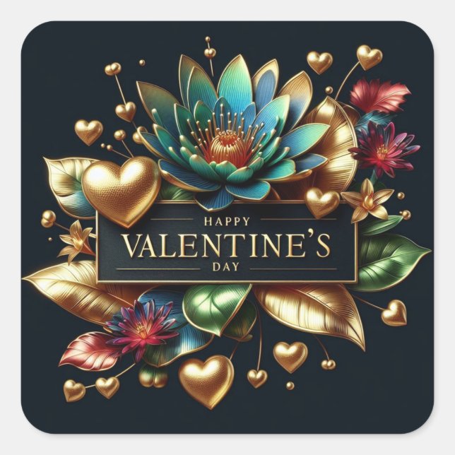 Sello para sobres Día de San Valentín elegante (Anverso)