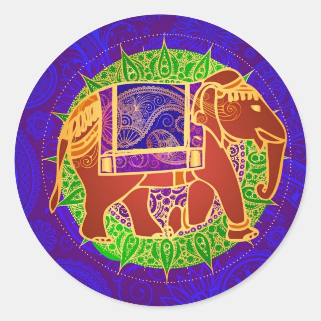Sello para sobres Elefante de la India (Anverso)