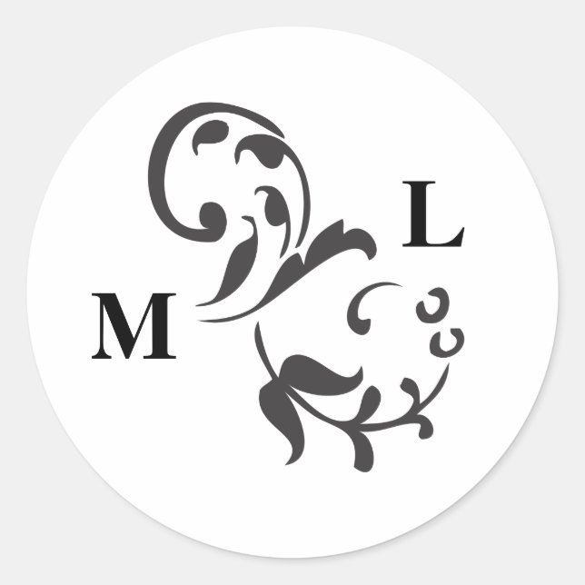 Sello para sobres elegante de Swirl (Anverso)