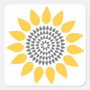 Sello para sobres elegante del girasol