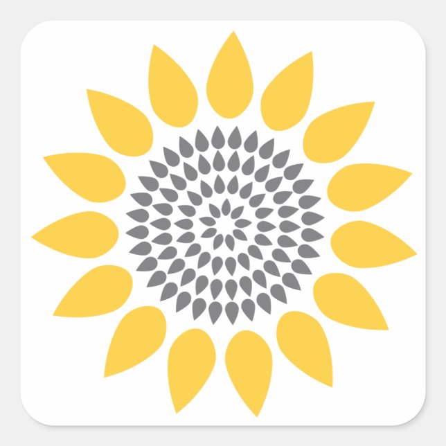 Sello para sobres elegante del girasol (Anverso)
